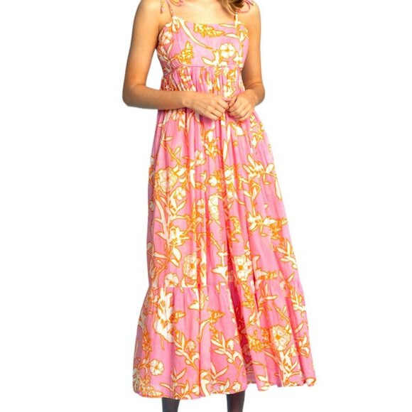 Olivia James The Label Tiered Ruffle Floral Maxi Dress Malin Small - Picture 1 of 8